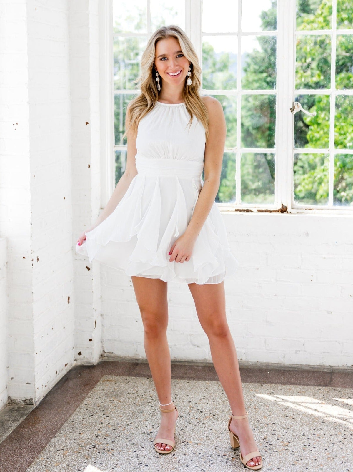 She Said Yes Ruffle Mini Dress