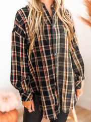 Stay Near Plaid Top