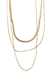 Layered Herringbone Gold Necklace