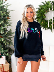 Merry Metallic Tinsel Sweter