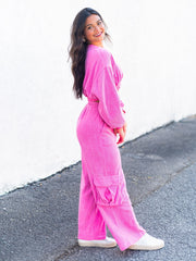 Eyes Closed Corduroy Two Piece Set