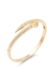 Clear CZ Nail Bangle Bracelet