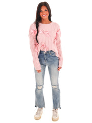 Bowtifully Yours Cable Knit Sweater