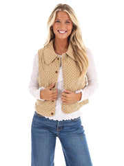 Quilted Charm Corduroy Vest