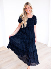 Love is A Game Texture Maxi Dress