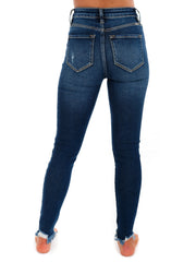 Wrong Timing Dark High Rise Ankle Skinny Jean