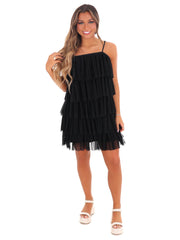 Shock and Awe Ruffled Tulle Mini Dress