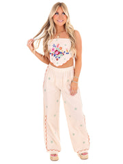 Island Chic Embroidered Two Piece Set