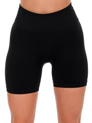 Race Is On Black Highwaist Biker Shorts