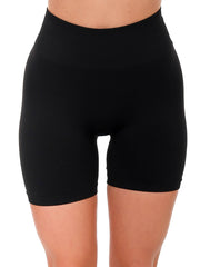 Race Is On Black Highwaist Biker Shorts