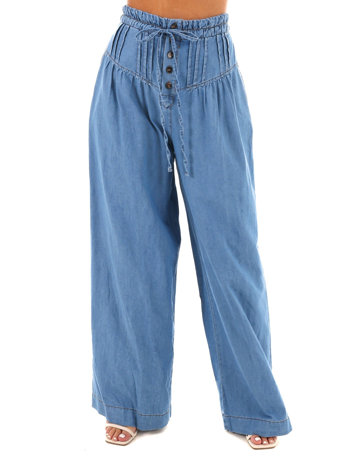 Everblue High-Waist Wide Leg Pants