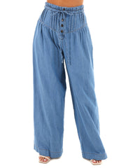 Everblue High-Waist Wide Leg Pants