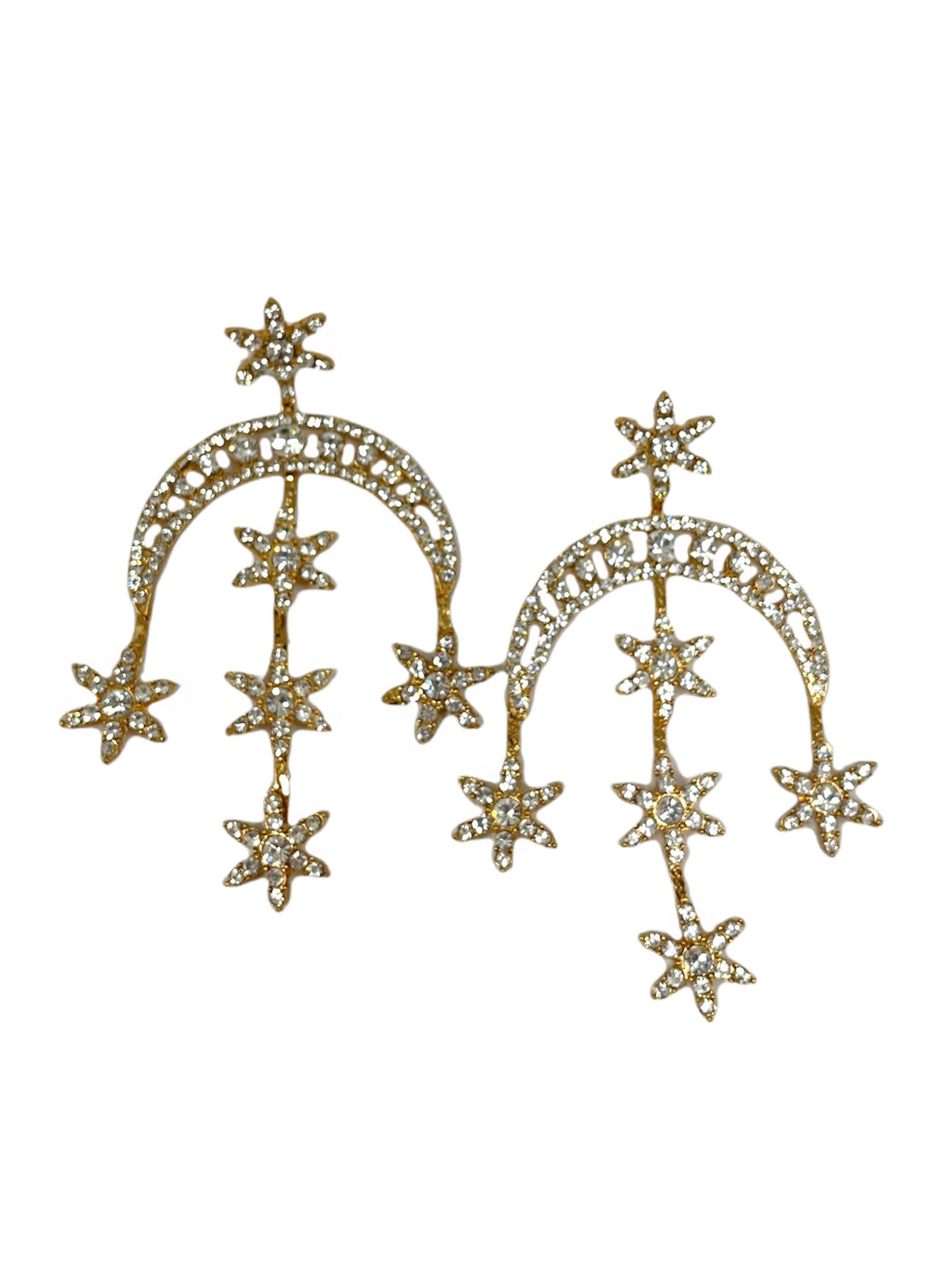 Glitzy Gold Statement Earrings