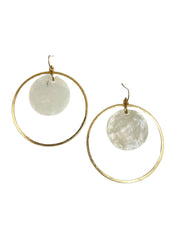 Circle Dangle Hoop Shell Earrings