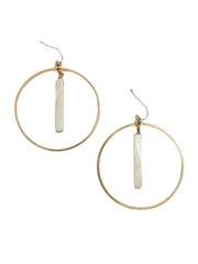 Metal Hoop with Shell Dangle Earrings