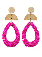 Bead Teardrop & Wedge Earrings