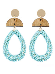 Bead Teardrop & Wedge Earrings