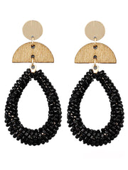 Bead Teardrop & Wedge Earrings