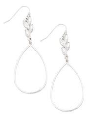 Rhinestone Leaf Teardrop Cutout Earrings