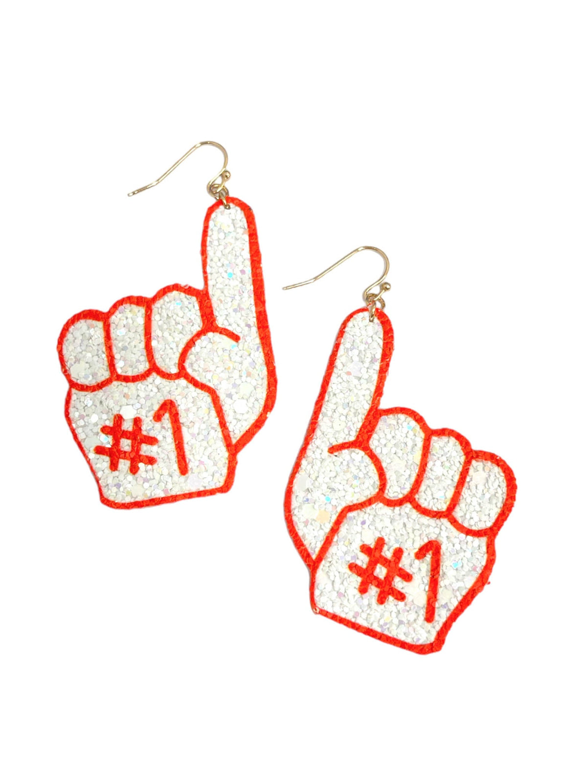 #1 Foam Finger Dangle Earrings