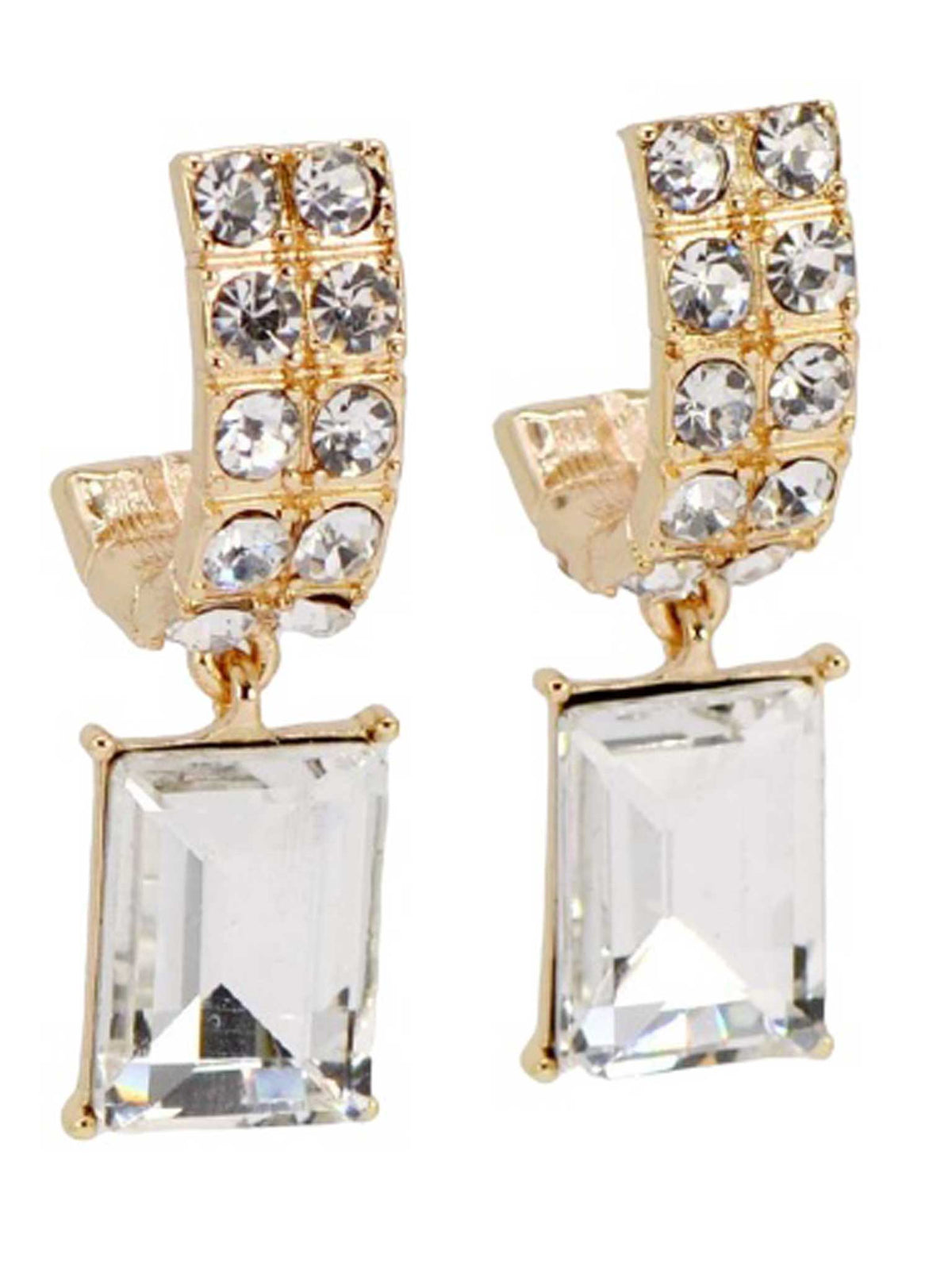 C Stone Hoop Earrings