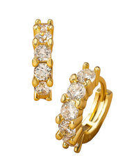 Brass Huggie Hoop Earrings