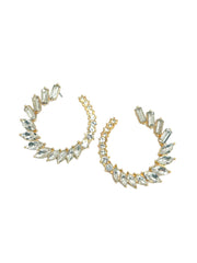 Marquise Shape Rhinestone Open Circle Earring