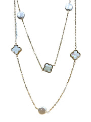 Shell Pearl Clover Necklace