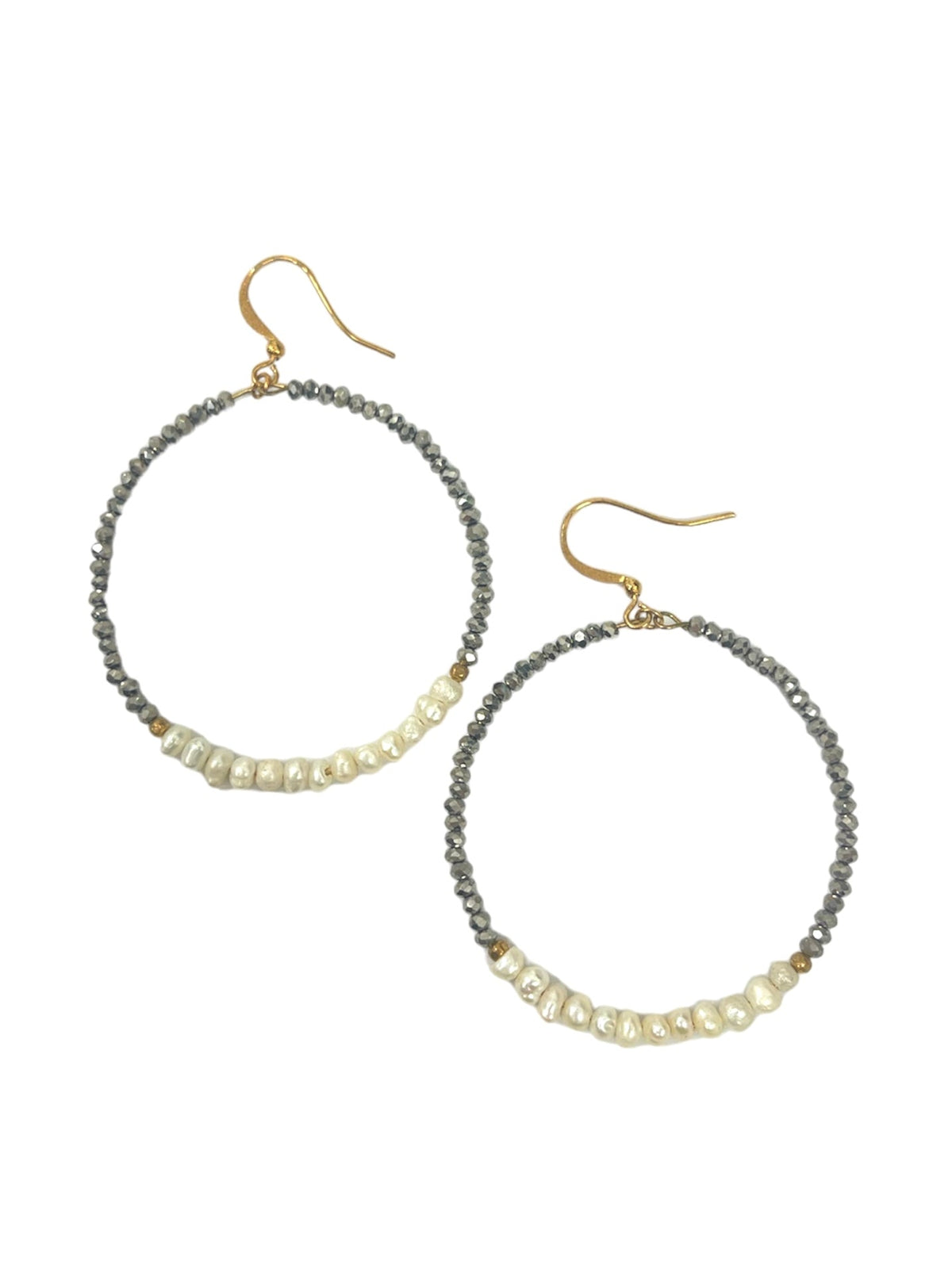 Seed Bead Circle Hoop Earrings