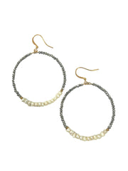 Seed Bead Circle Hoop Earrings