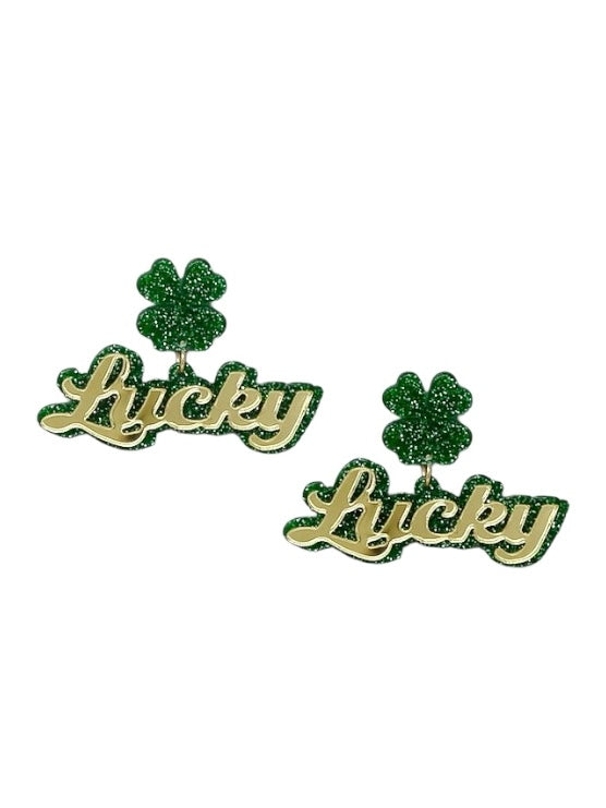 Lucky Acrylic Dangle Earrings