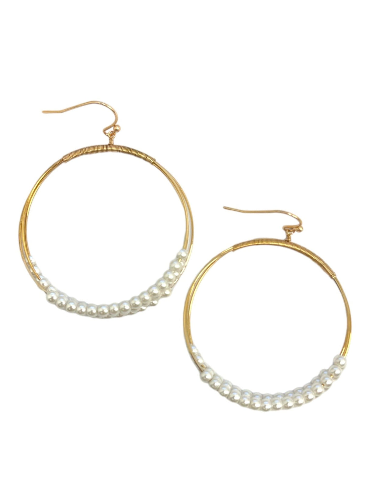 Layered Pearl Circle Hoop