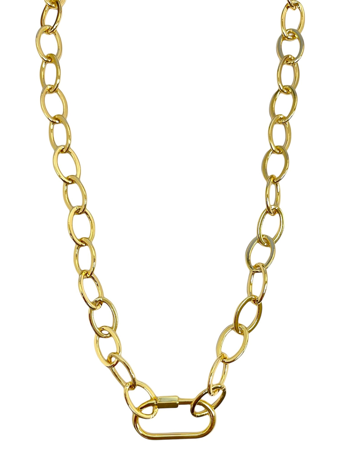 Charm Big Gold Filled Round Link Necklace