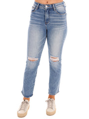 In My Feelings Slim Straight Ankle Jeans