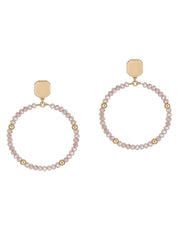 Glass & Square Metal Earrings