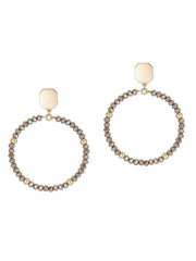 Glass & Square Metal Earrings