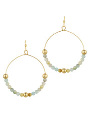 Stone & Metal Ball Earrings