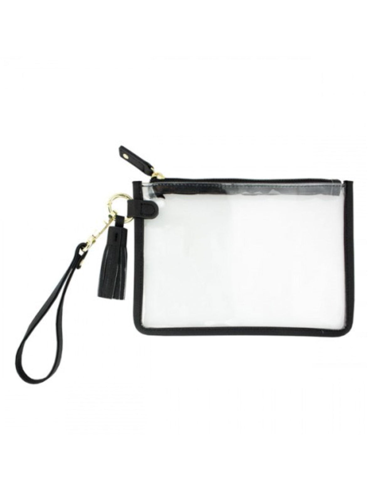 Clear Black Wristlet