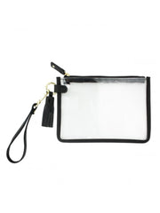 Clear Black Wristlet