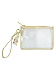 Clear Gold Wristlet