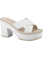 Bloom Criss-Cross Block Heel Sandal