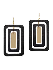 Triple Layered Square Earrings