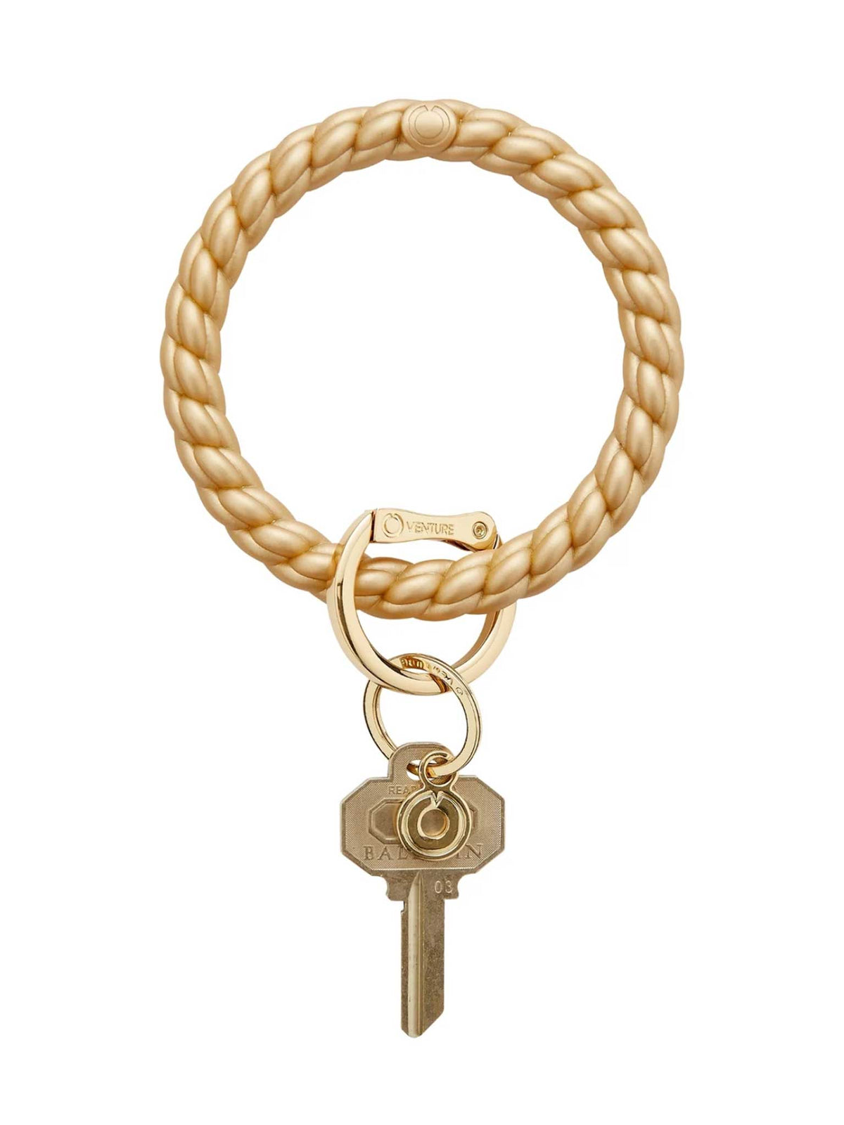 Silicone Big O® Key Ring - Solid Gold Rush Braided