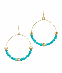 Stone & Metal Ball Earrings