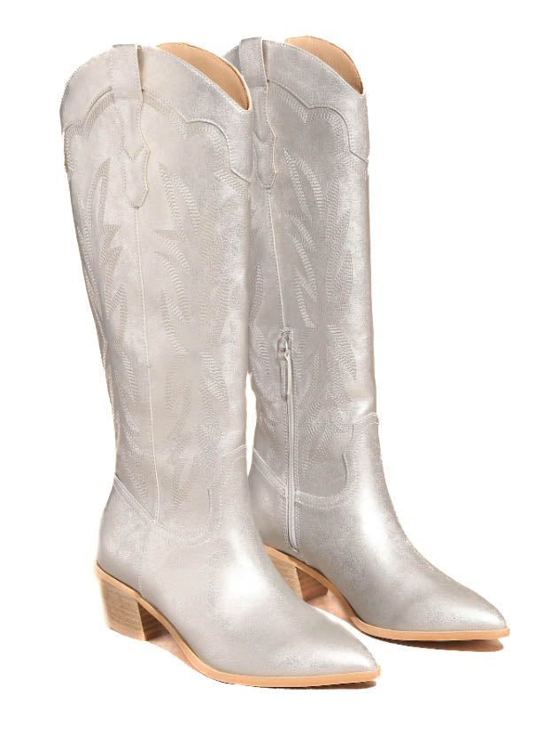 Samantha Silver Western Boots