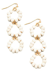 Circle Layered Bead Drop Earrings