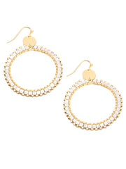 Beaded Circle Hook Drop Earrings