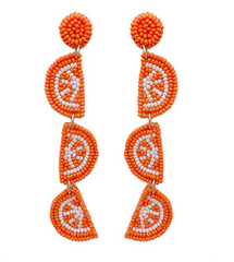 Bound to Win Orange Seed Bead Earrings