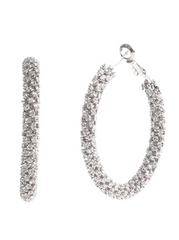 45mm Rhinestone Tube Stone Hoop Earring