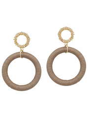Thread Drop Circle Earrings